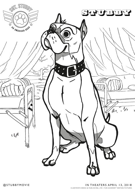 stubby the war dog coloring sheet